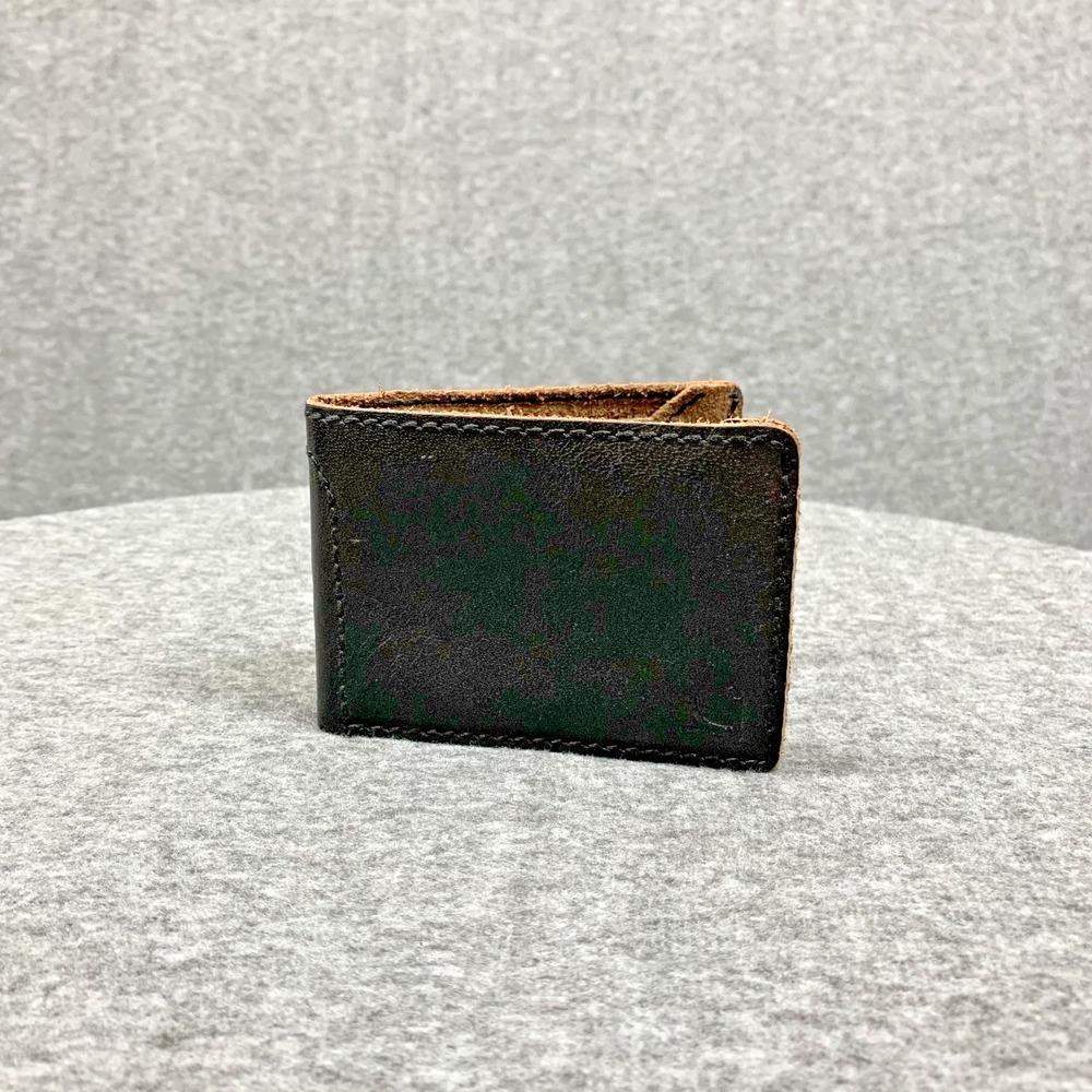 Carhartt Leather Black Bifold Wallet Four Card Slots ID Workwear 3.5" x 4.5"